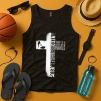 Cornhole Team Bean Bag Player Champ Cross Faith Jesus Tank Top thumb 4