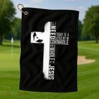 Cornhole Team Bean Bag Player Champ Cross Faith Jesus Golf Towel thumb 1