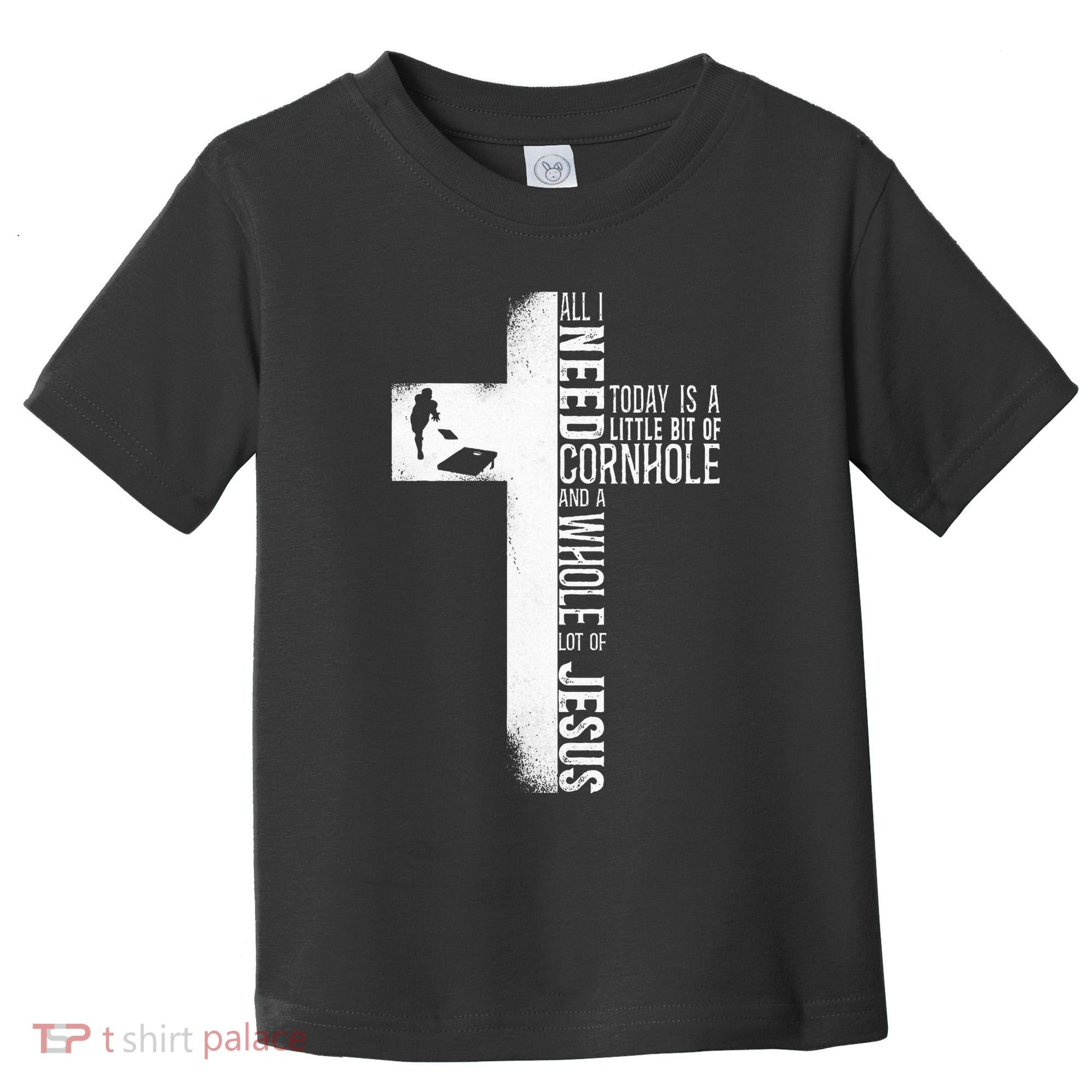 Cornhole Team Bean Bag Player Champ Cross Faith Jesus Toddler T-Shirt