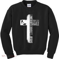 Cornhole Team Bean Bag Player Champ Cross Faith Jesus Kids Sweatshirt thumb 0