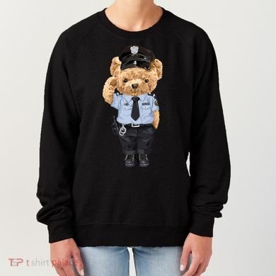 Cute Teddy Bear In Police Uniform Women's Sweatshirt