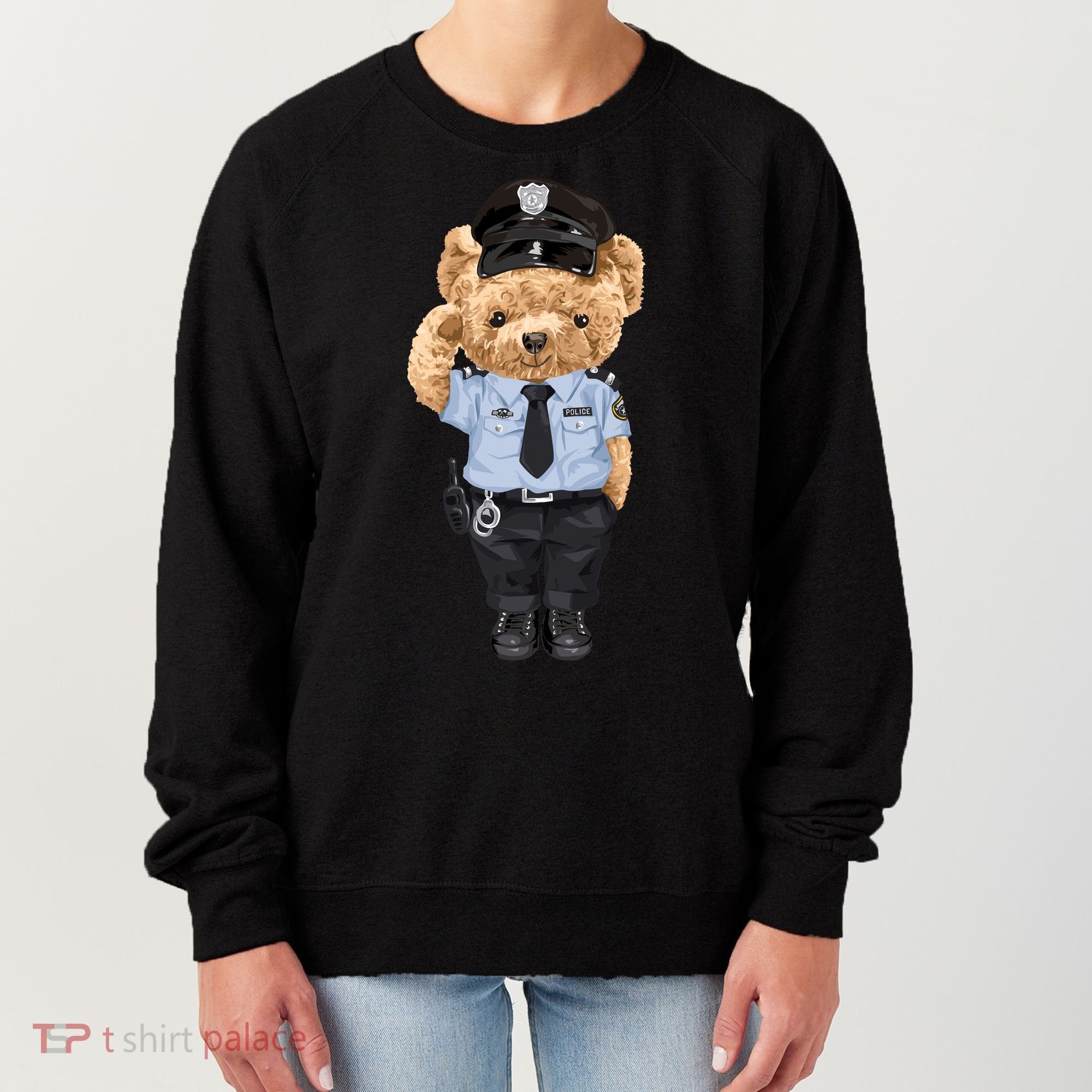 Cute Teddy Bear In Police Uniform Women's Sweatshirt