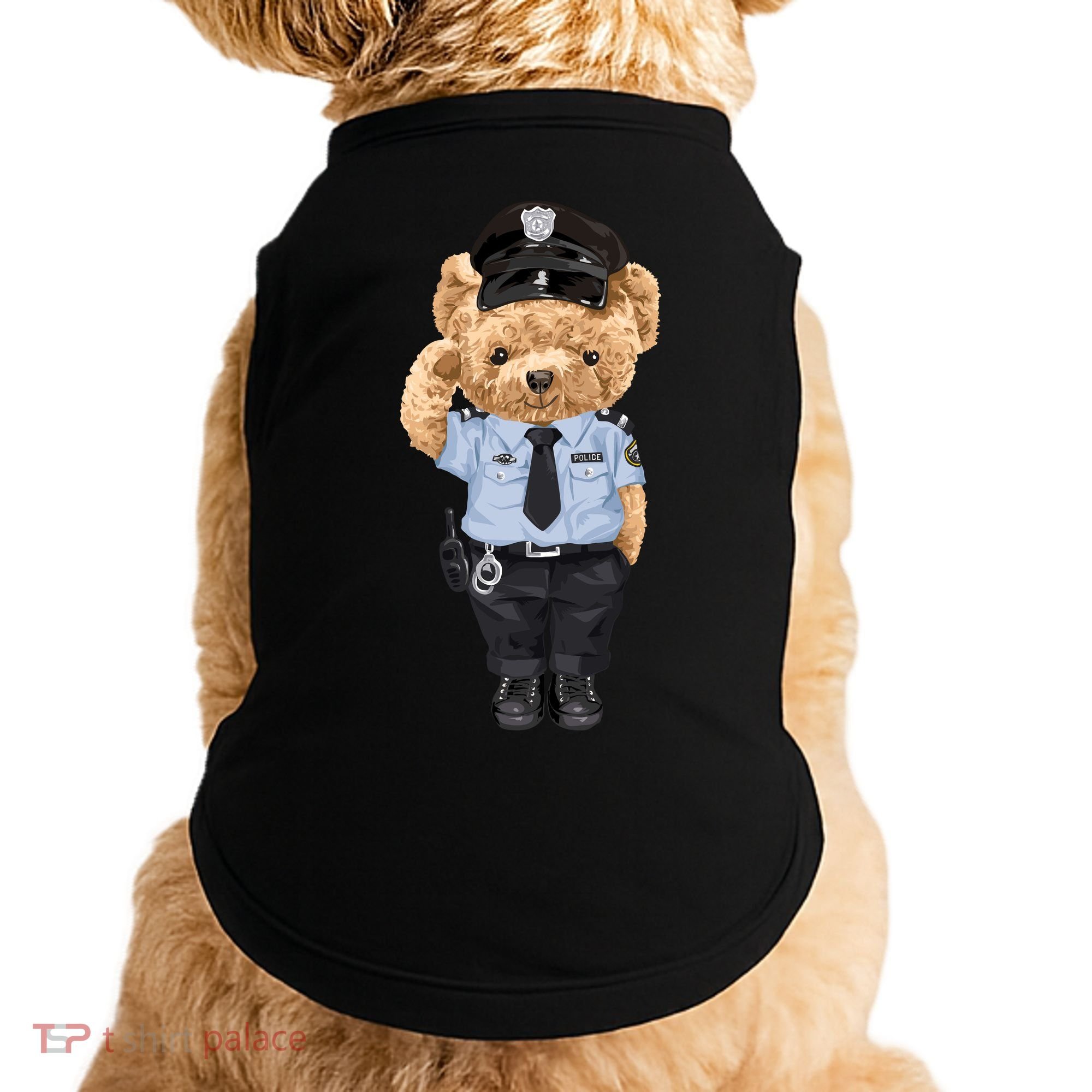 Cute Teddy Bear In Police Uniform Doggie Tank