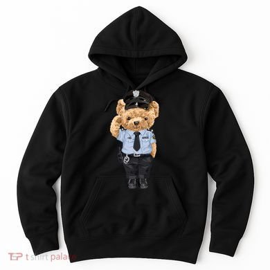 Cute Teddy Bear In Police Uniform Hoodie
