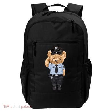 Cute Teddy Bear In Police Uniform Backpack