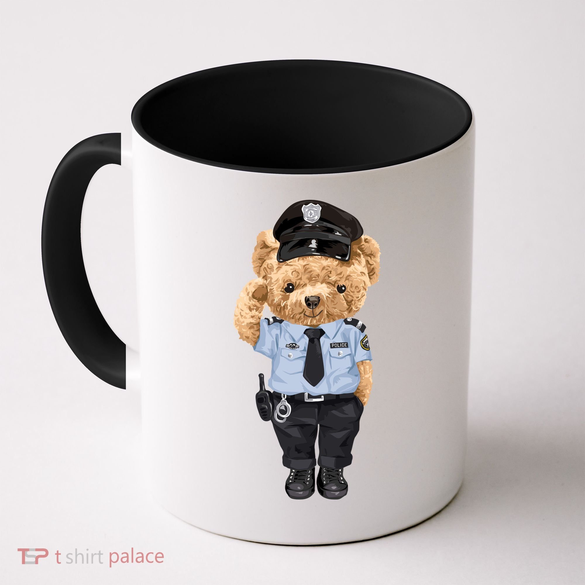 Cute Teddy Bear In Police Uniform Coffee Mug
