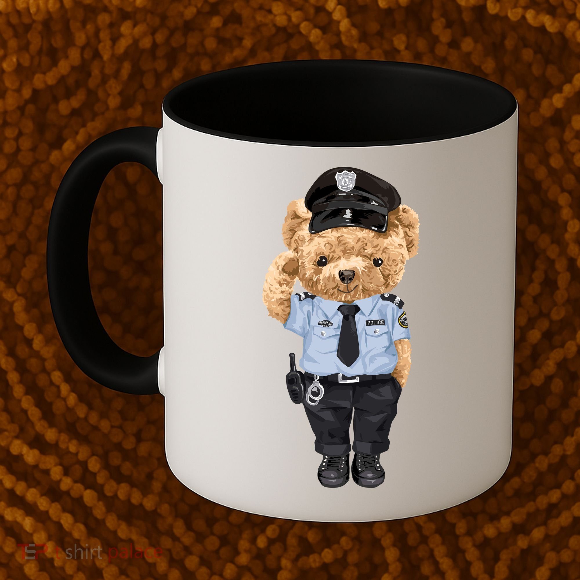 Cute Teddy Bear In Police Uniform Coffee Mug