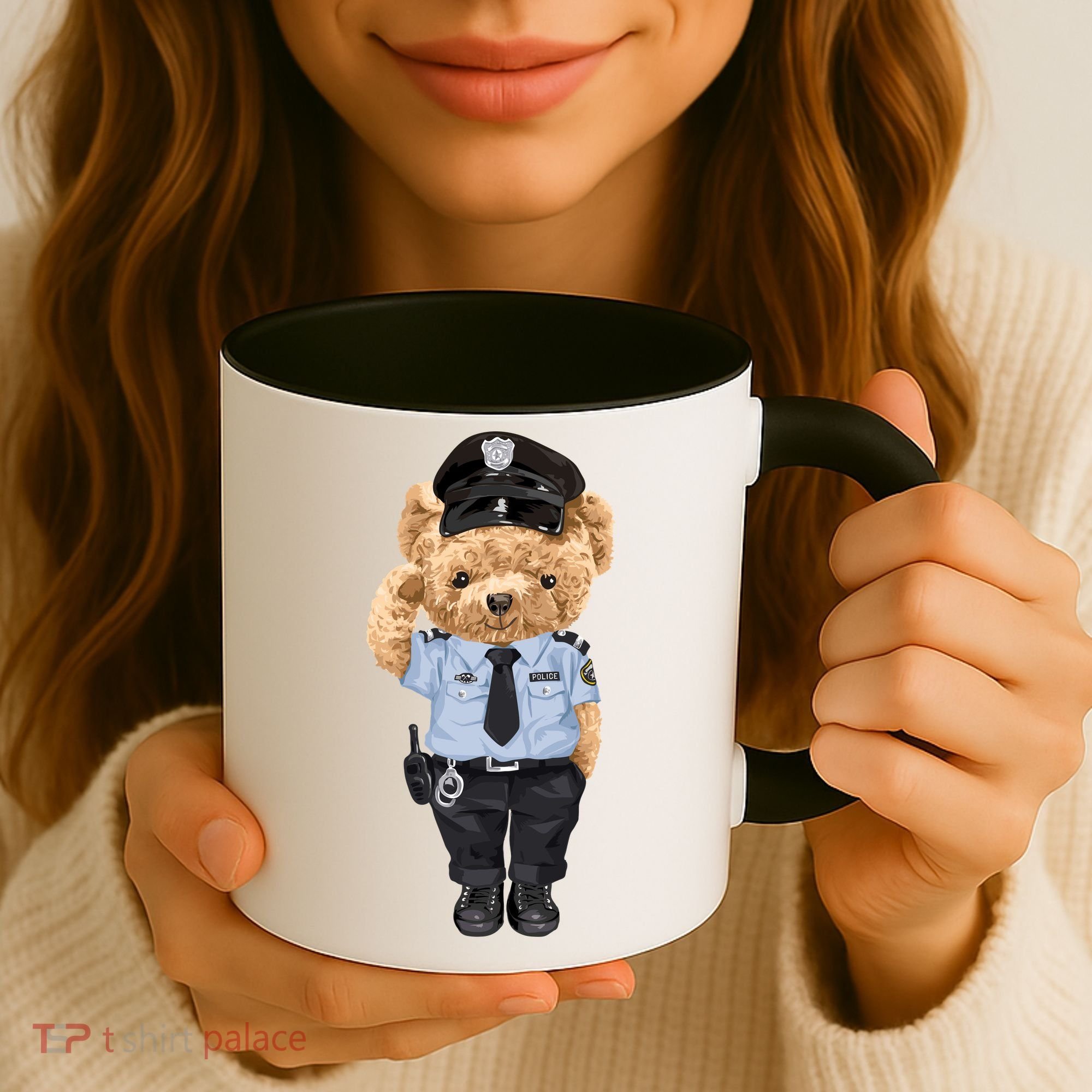 Cute Teddy Bear In Police Uniform Coffee Mug
