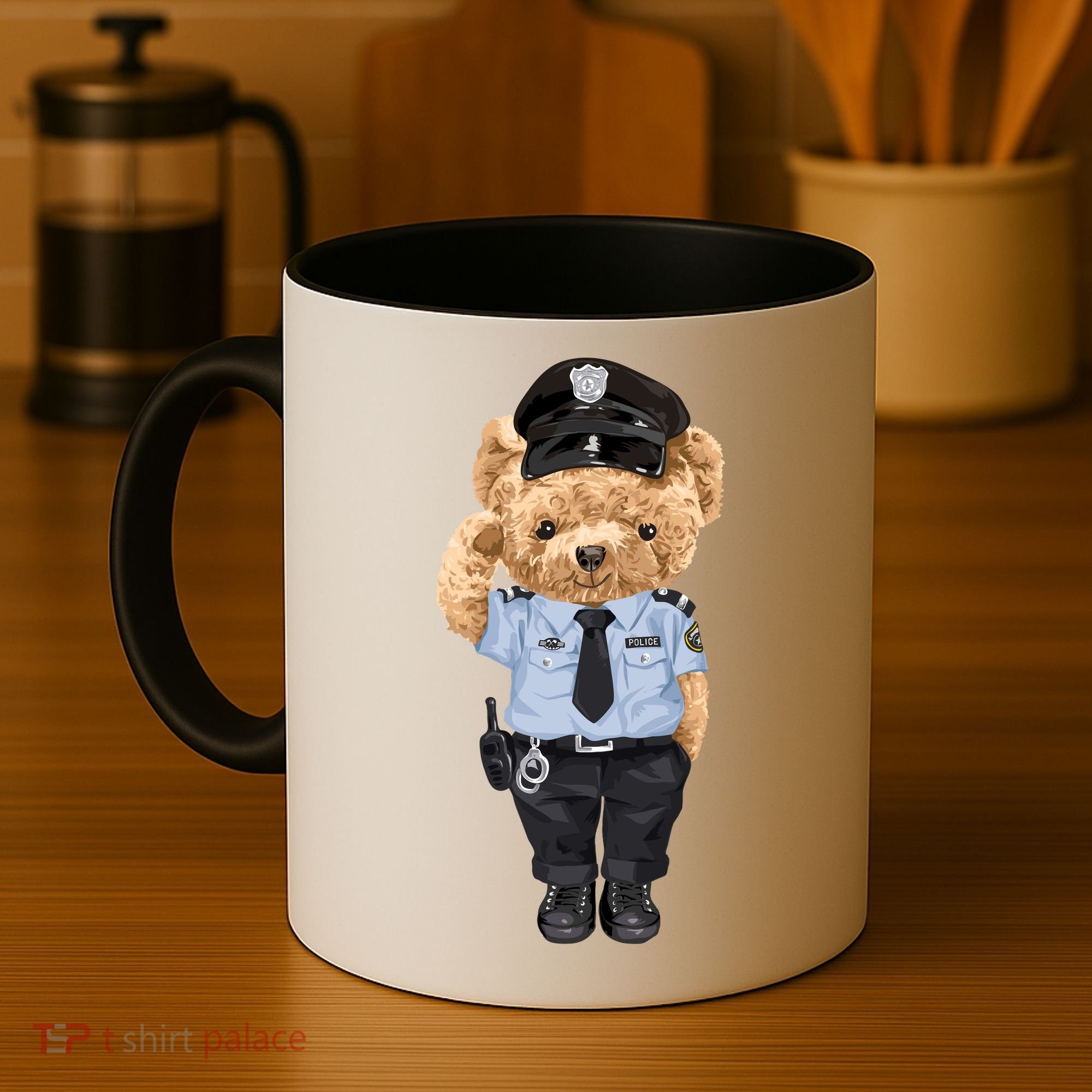 Cute Teddy Bear In Police Uniform Coffee Mug