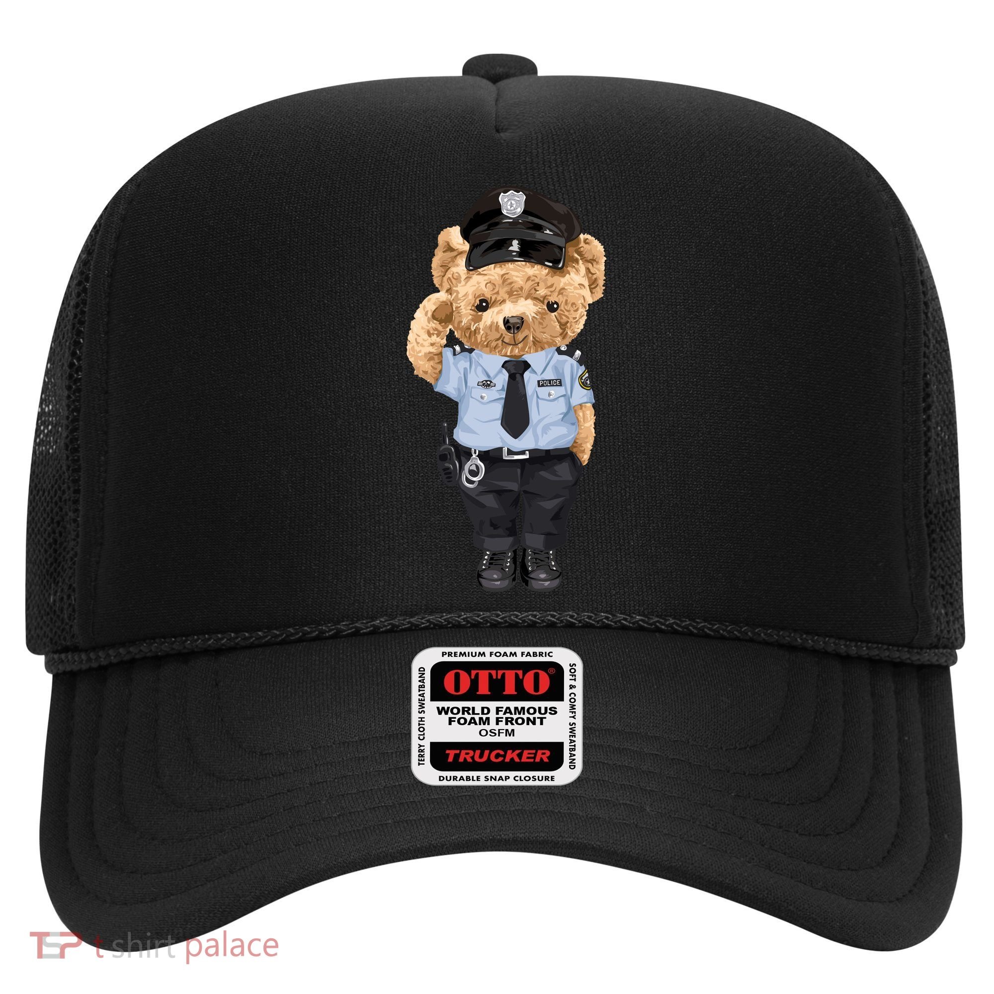 Cute Teddy Bear In Police Uniform Hat