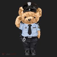 Cute Teddy Bear In Police Uniform Hat thumb 2