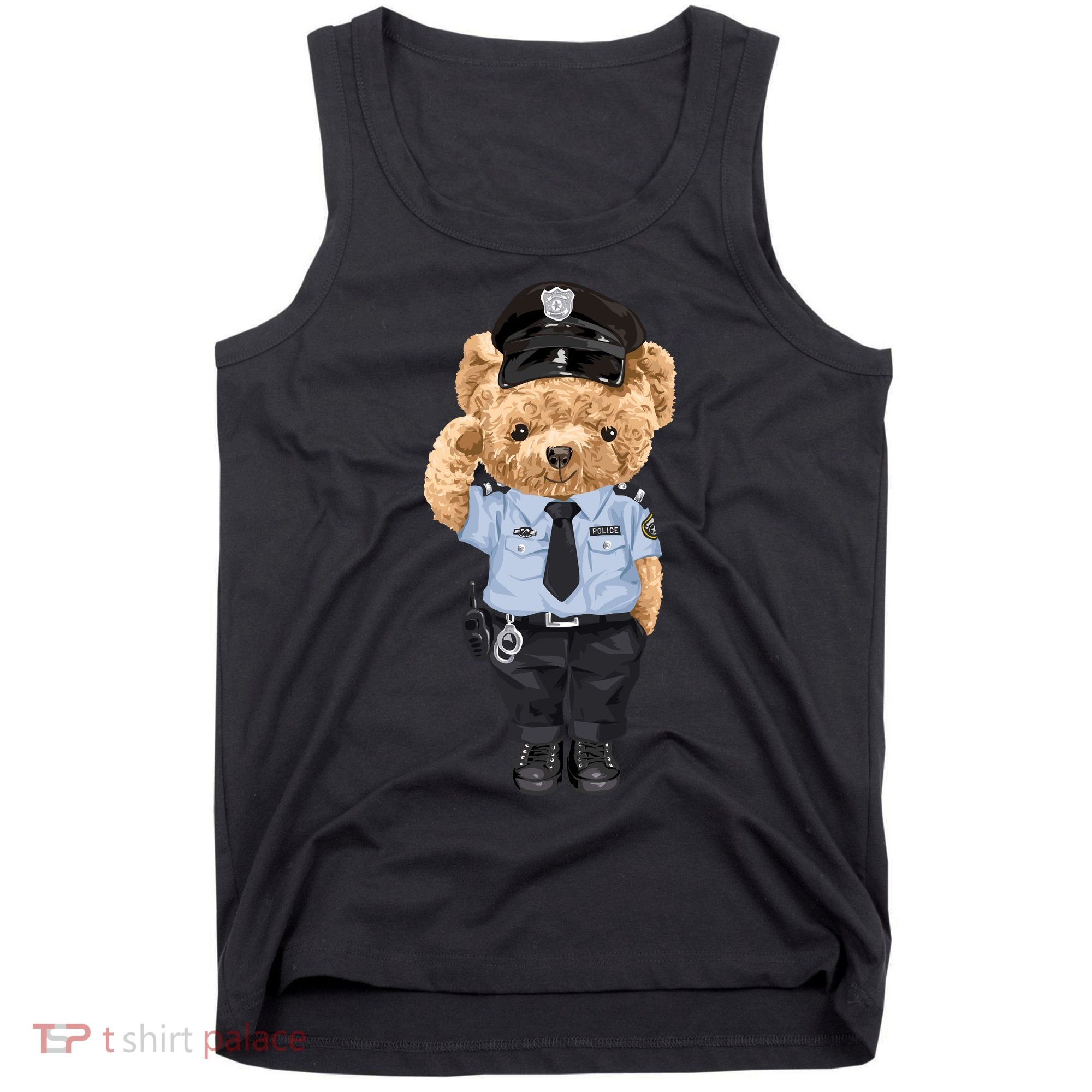 Cute Teddy Bear In Police Uniform Tank Top