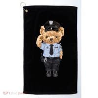 Cute Teddy Bear In Police Uniform Golf Towel thumb 0