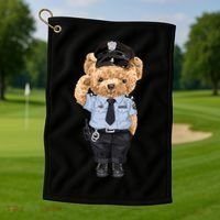 Cute Teddy Bear In Police Uniform Golf Towel thumb 1