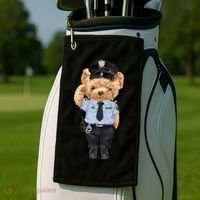 Cute Teddy Bear In Police Uniform Golf Towel thumb 2