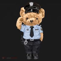 Cute Teddy Bear In Police Uniform Women's Long Sleeve Shirt thumb 2