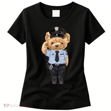 Cute Teddy Bear In Police Uniform Women's T-Shirt