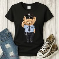 Cute Teddy Bear In Police Uniform Women's T-Shirt thumb 3