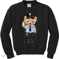 Cute Teddy Bear In Police Uniform Kids Sweatshirt thumb 0