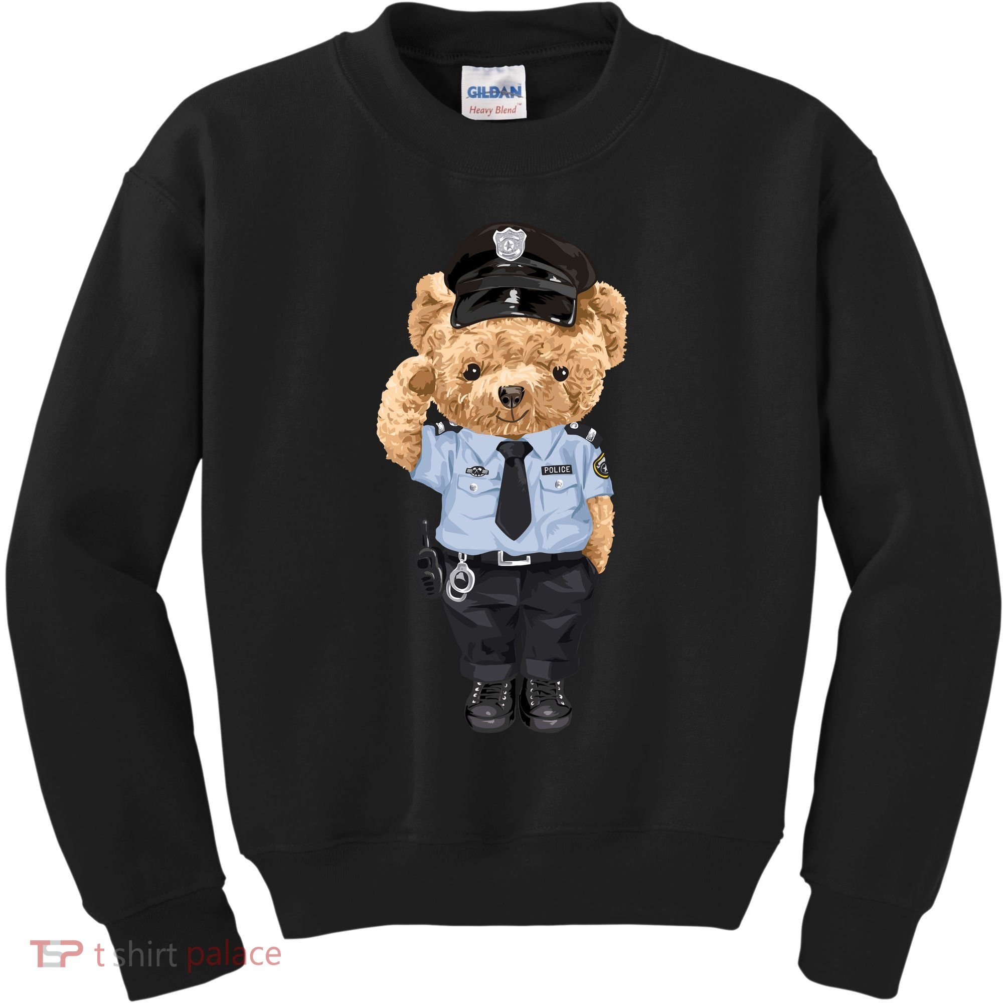 Cute Teddy Bear In Police Uniform Kids Sweatshirt