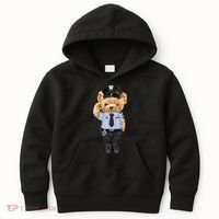 Cute Teddy Bear In Police Uniform Kids Hoodie thumb 0