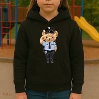 Cute Teddy Bear In Police Uniform Kids Hoodie thumb 3