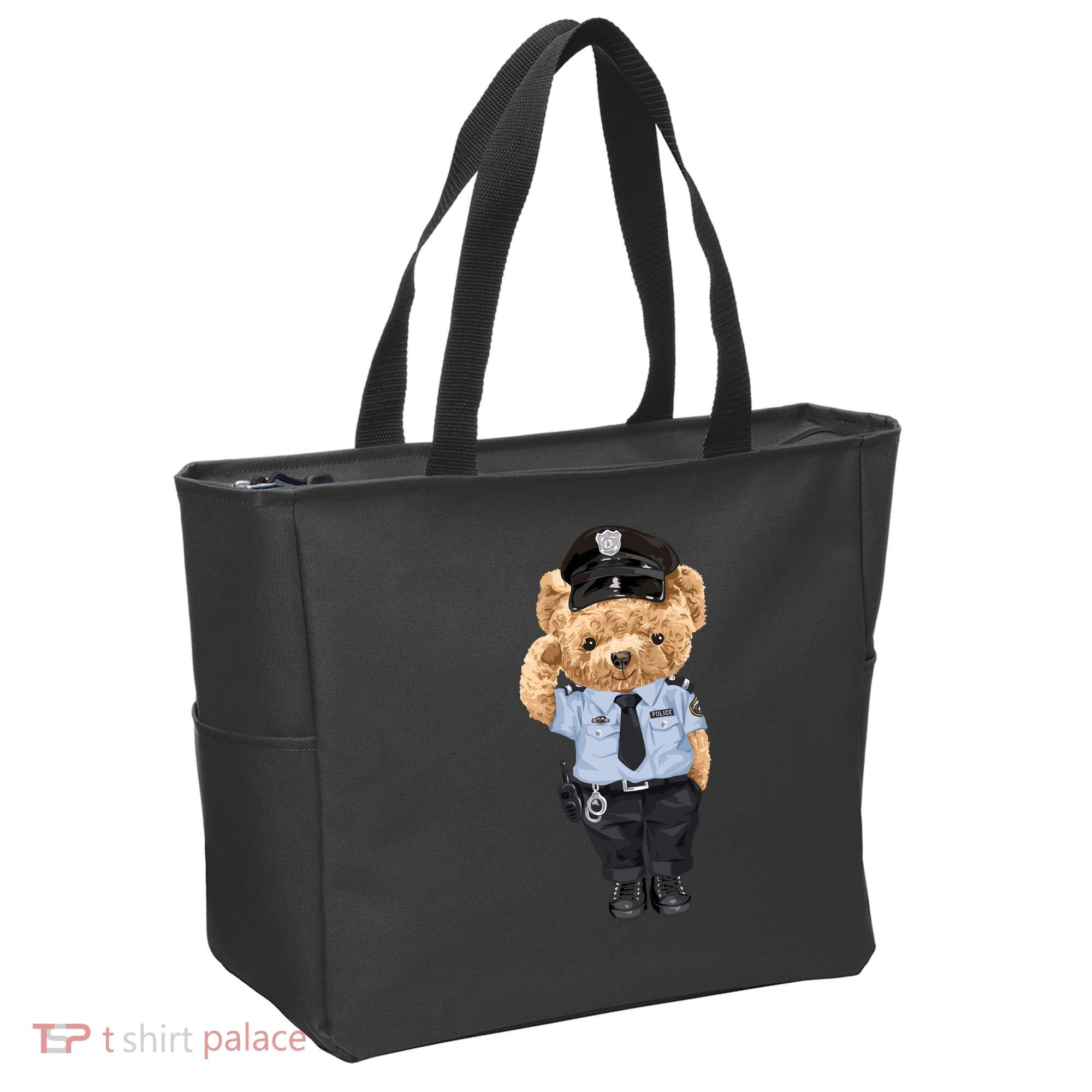 Cute Teddy Bear In Police Uniform Tote Bag