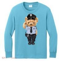 Cute Teddy Bear In Police Uniform Kids Long Sleeve Shirt thumb 0