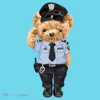 Cute Teddy Bear In Police Uniform Kids Long Sleeve Shirt thumb 2