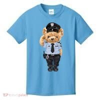 Cute Teddy Bear In Police Uniform Kids T-Shirt thumb 0