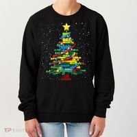 Christmaschristmas Tree Block Tree Block Brick Building Xmas Master Builder Women's Sweatshirt thumb 0
