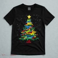 Christmaschristmas Tree Block Tree Block Brick Building Xmas Master Builder T-Shirt thumb 5