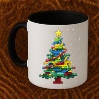 Christmaschristmas Tree Block Tree Block Brick Building Xmas Master Builder Coffee Mug thumb 2