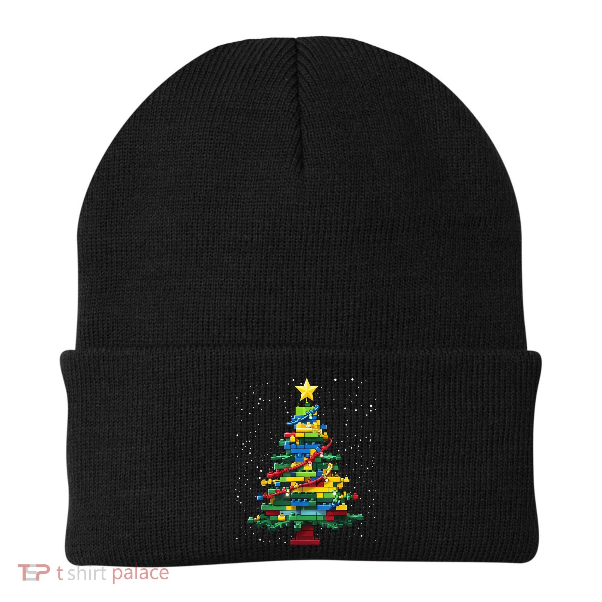 Christmaschristmas Tree Block Tree Block Brick Building Xmas Master Builder Beanie