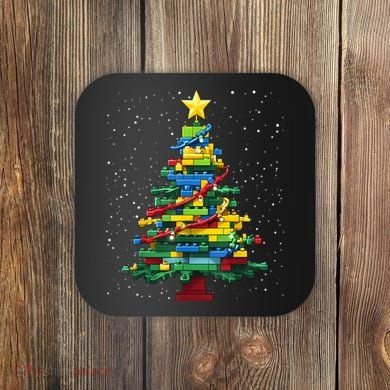 Christmaschristmas Tree Block Tree Block Brick Building Xmas Master Builder Coaster