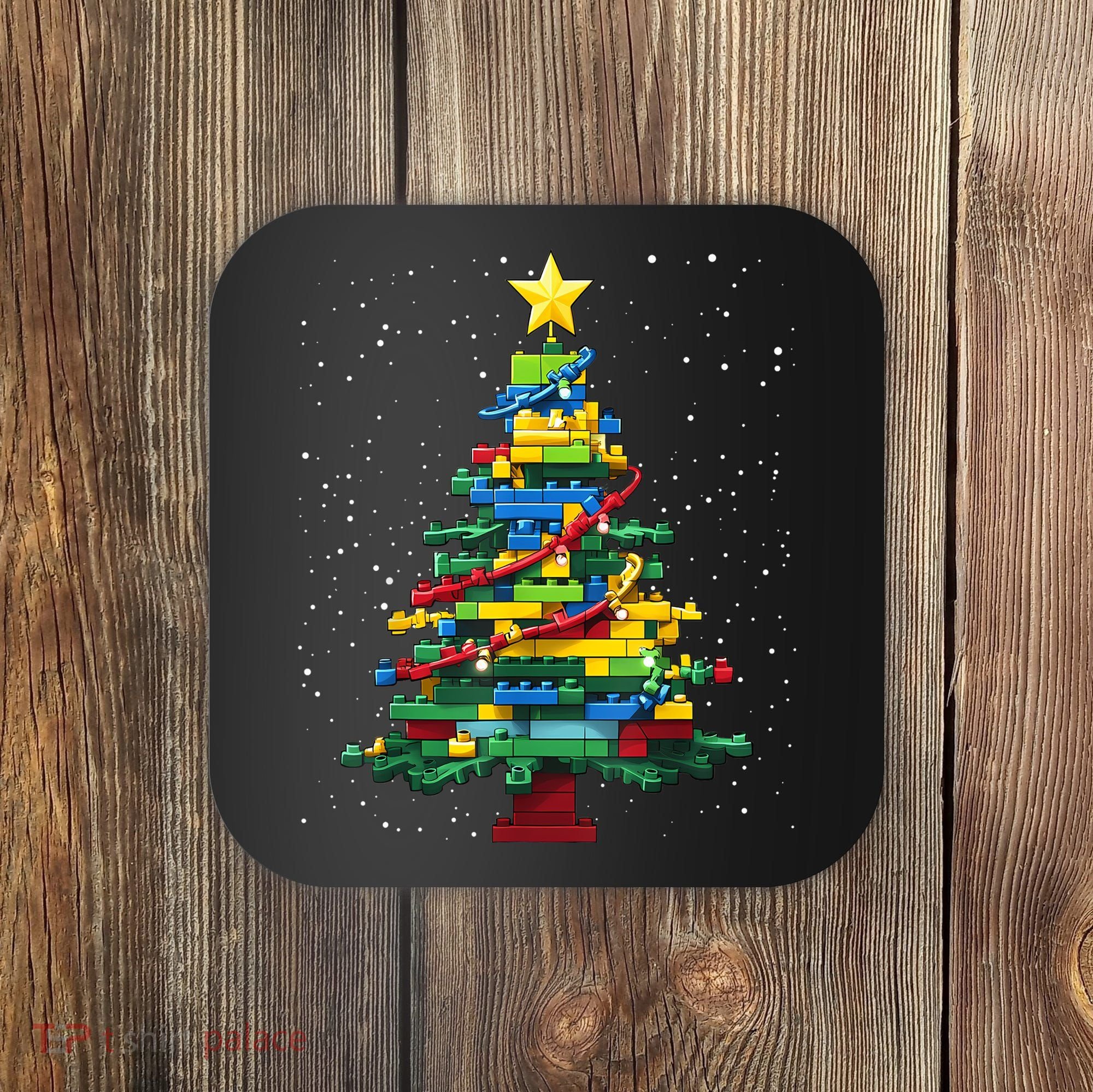 Christmaschristmas Tree Block Tree Block Brick Building Xmas Master Builder Coaster