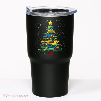 Christmaschristmas Tree Block Tree Block Brick Building Xmas Master Builder Tumbler