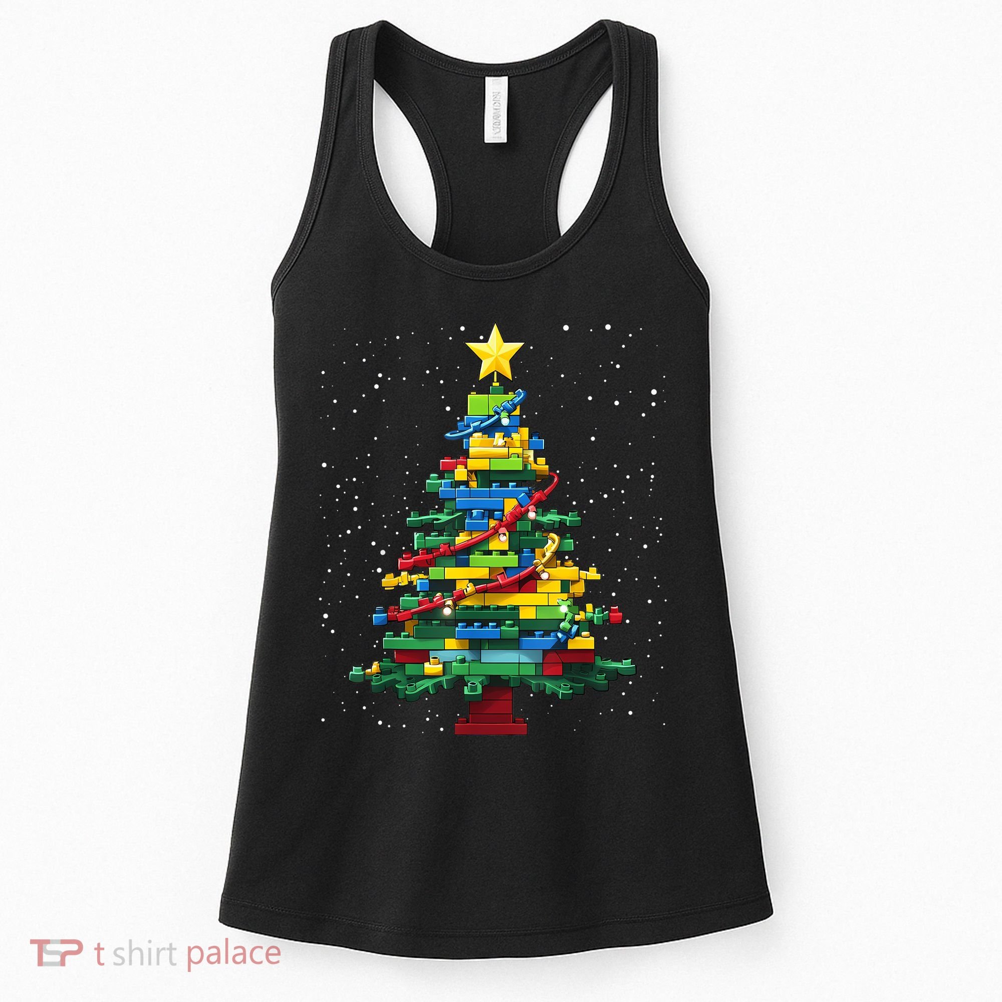 Christmaschristmas Tree Block Tree Block Brick Building Xmas Master Builder Women's Tank Top