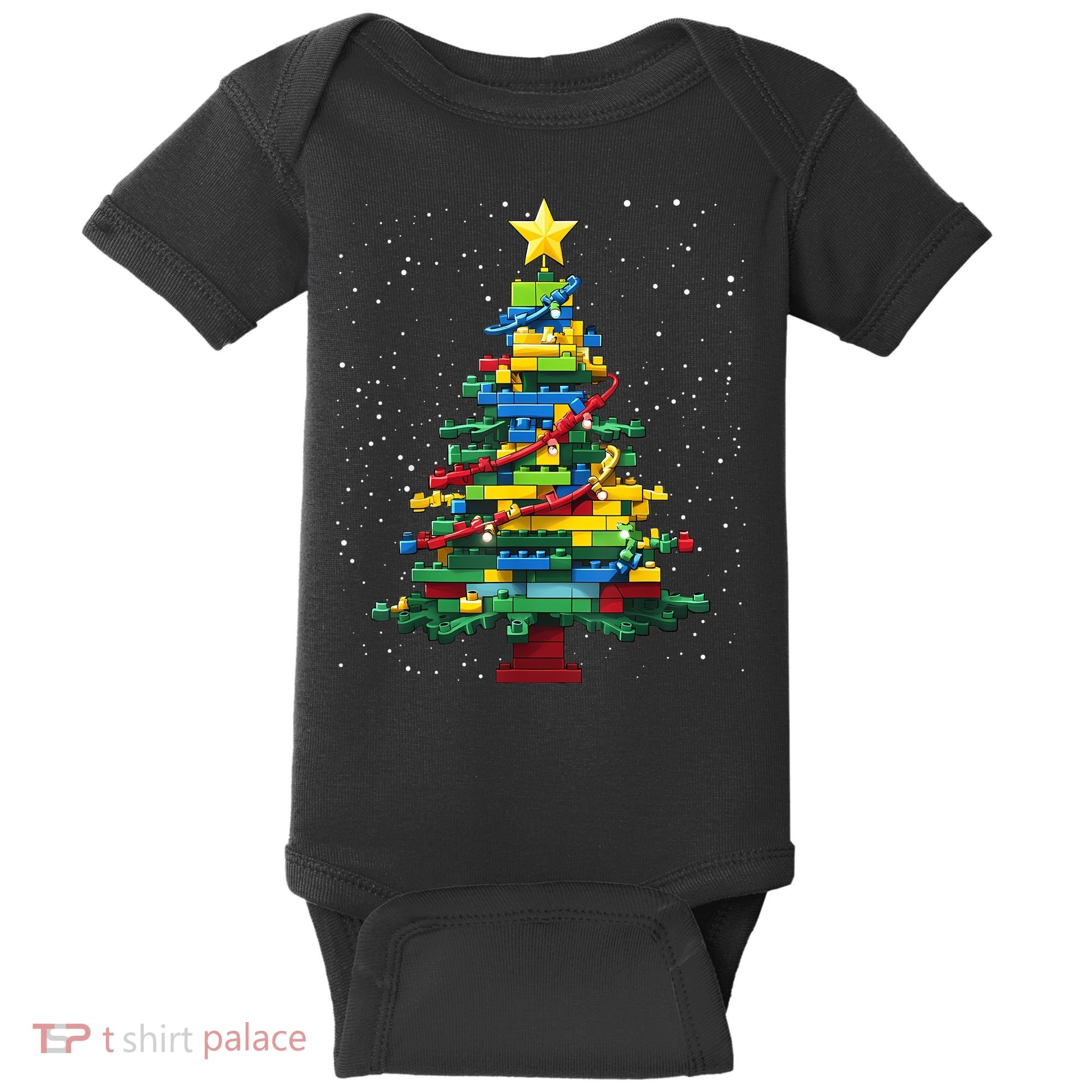 Christmaschristmas Tree Block Tree Block Brick Building Xmas Master Builder Baby Bodysuit