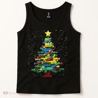 Christmaschristmas Tree Block Tree Block Brick Building Xmas Master Builder Tank Top thumb 2
