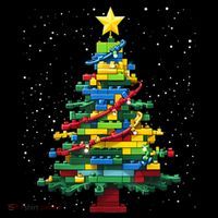 Christmaschristmas Tree Block Tree Block Brick Building Xmas Master Builder Tank Top thumb 6