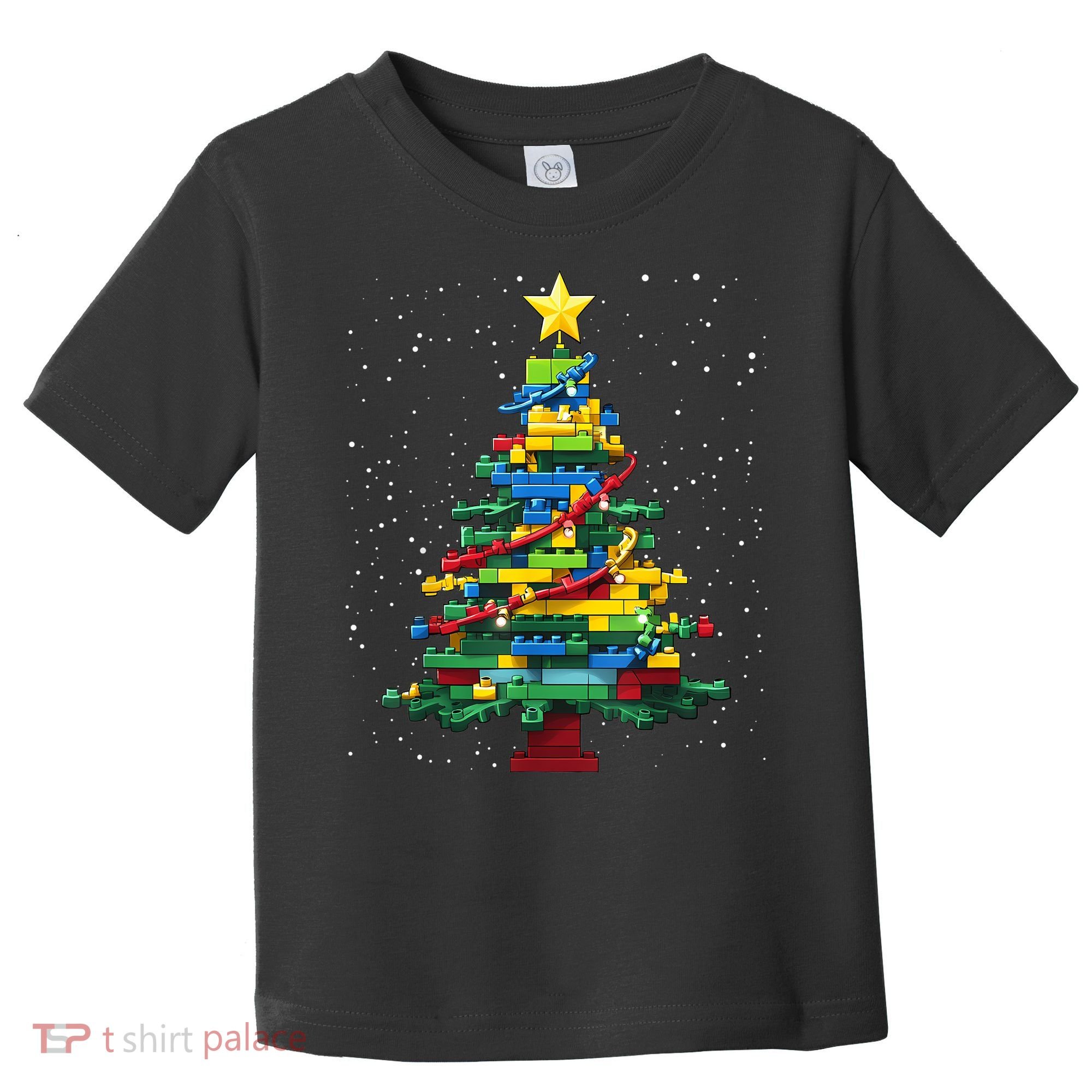 Christmaschristmas Tree Block Tree Block Brick Building Xmas Master Builder Toddler T-Shirt