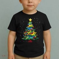 Christmaschristmas Tree Block Tree Block Brick Building Xmas Master Builder Toddler T-Shirt thumb 2