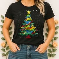 Christmaschristmas Tree Block Tree Block Brick Building Xmas Master Builder Women's T-Shirt thumb 2