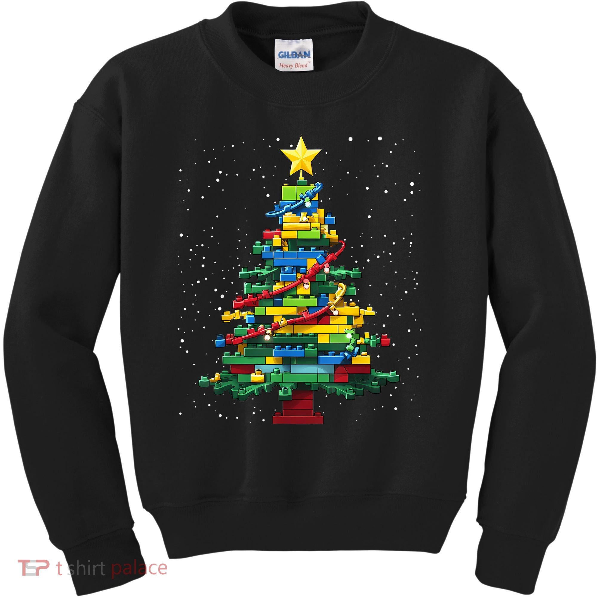 Christmaschristmas Tree Block Tree Block Brick Building Xmas Master Builder Kids Sweatshirt