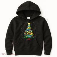 Christmaschristmas Tree Block Tree Block Brick Building Xmas Master Builder Kids Hoodie thumb 0