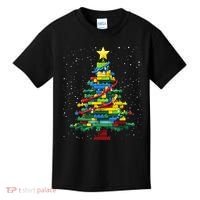 Christmaschristmas Tree Block Tree Block Brick Building Xmas Master Builder Kids T-Shirt thumb 0