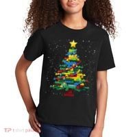 Christmaschristmas Tree Block Tree Block Brick Building Xmas Master Builder Kids T-Shirt thumb 2