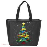 Christmaschristmas Tree Block Tree Block Brick Building Xmas Master Builder Tote Bag thumb 0