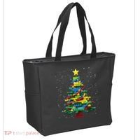 Christmaschristmas Tree Block Tree Block Brick Building Xmas Master Builder Tote Bag thumb 2
